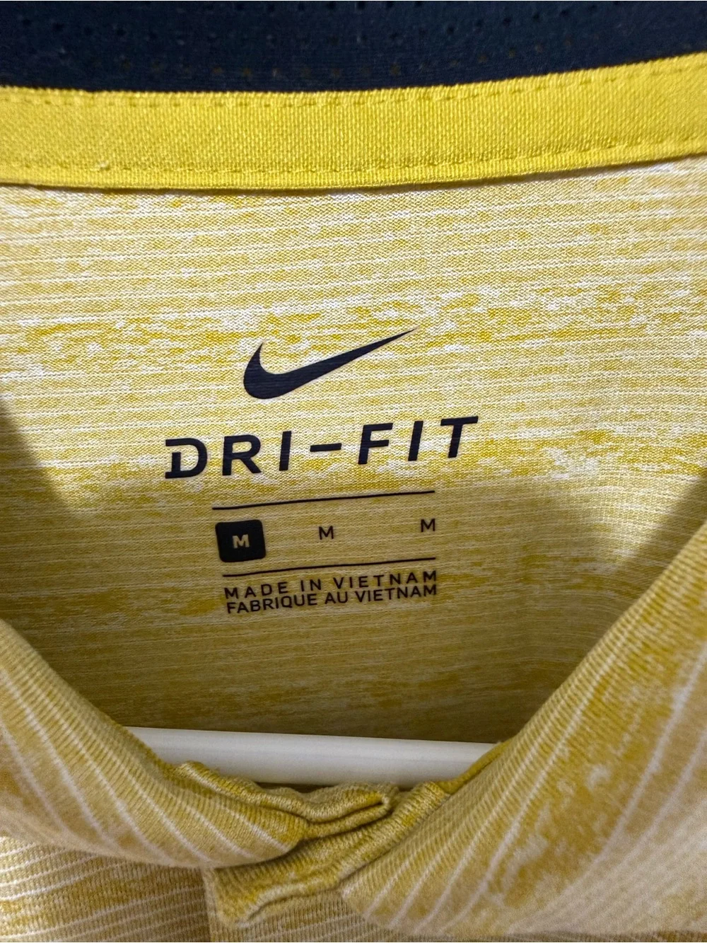 Nike Men’s Yellow Striped Dri-FIT Polo